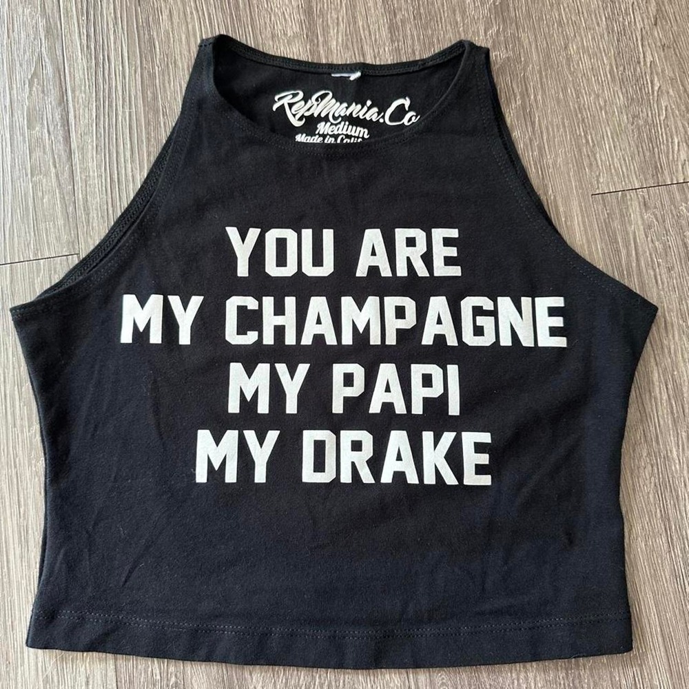 Drake Graphic Crop Top Size Medium